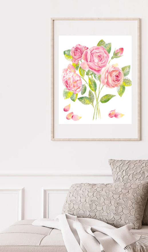 Print of Pale Pink Roses