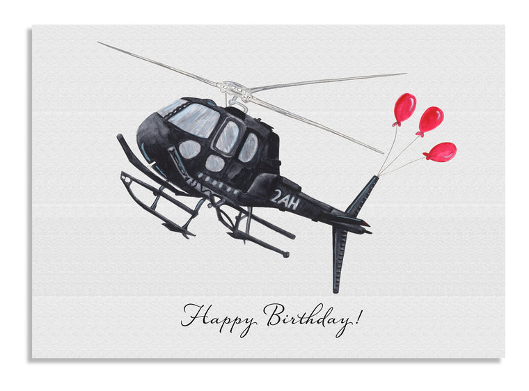 Helicopter Balloons card