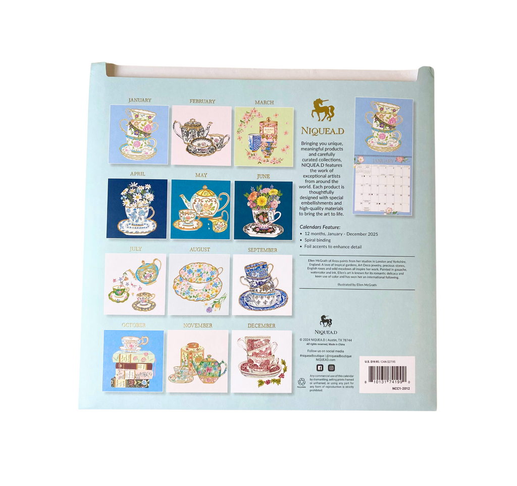 Teacups calendar