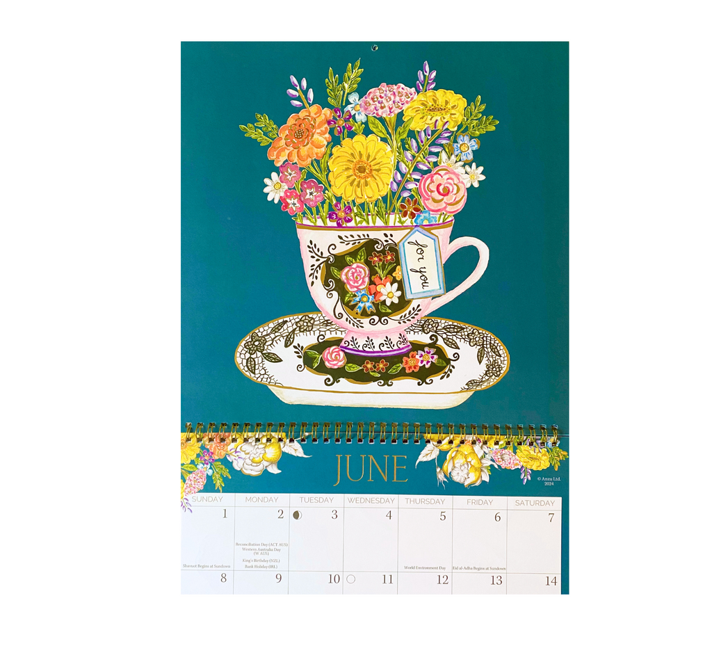 Teacups calendar