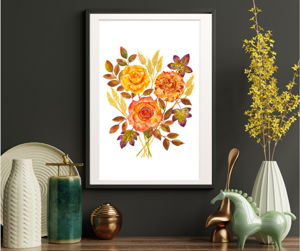 Print of Autumnal Roses