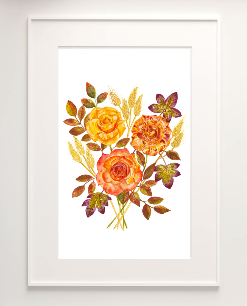 Aw Print Roses Print of Autumnal Roses - AnzuEngland