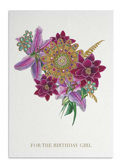Tropical Bejewelled Bouquet card