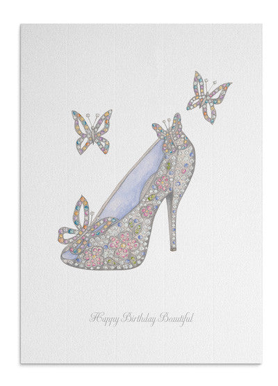 Crystal Butterfly Shoe card