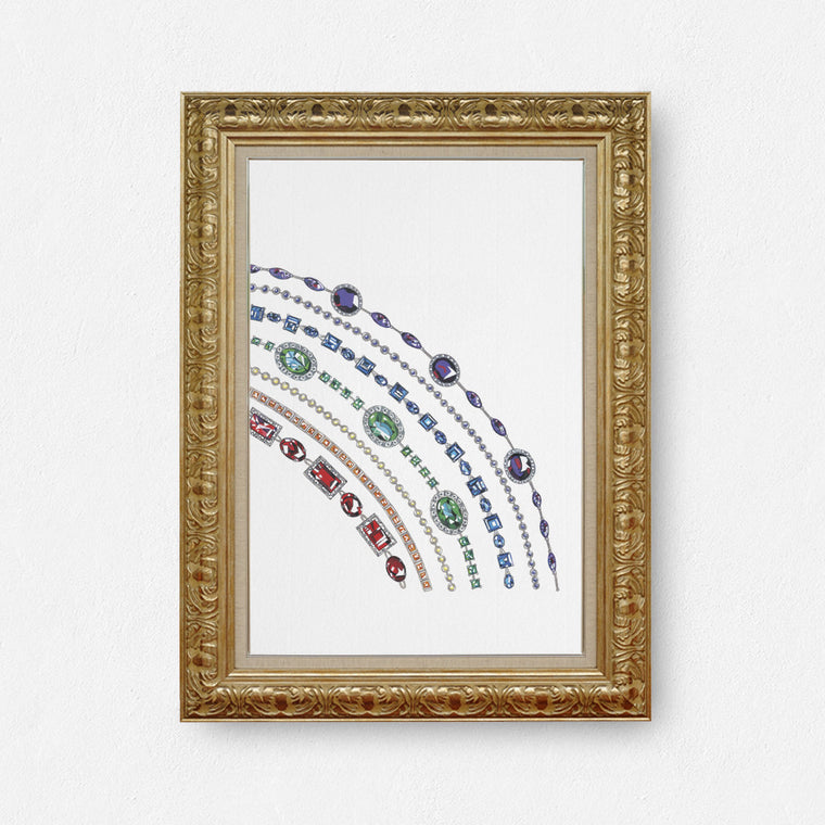 Rainbow necklaces print