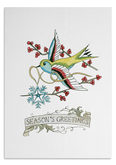 Christmas Swallow card