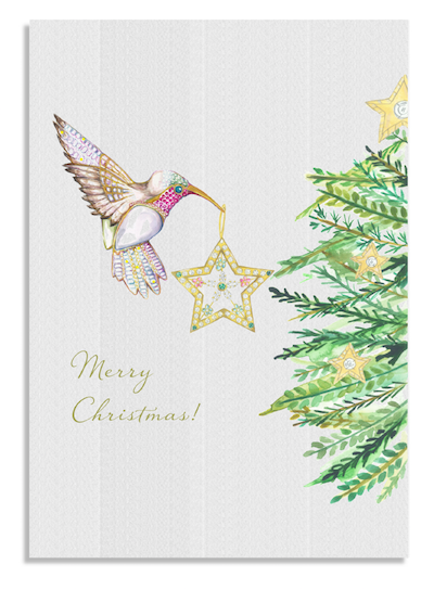 Christmas Hummingbird card