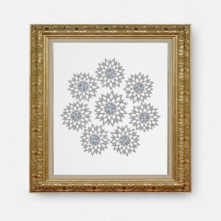 Snowflake crystals print