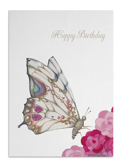 Butterfly & Pink Roses card